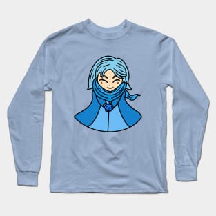 Kawaii blue chibi girl Long Sleeve T-Shirt